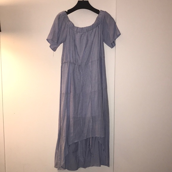 leshop Dresses & Skirts - Pin Striped High-Low Off The Shoulder Sun Dress